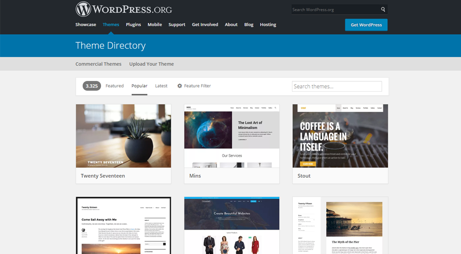 Imenik tem WordPress.org Imenik tem na WordPress.org s seznamom priljubljenih tem