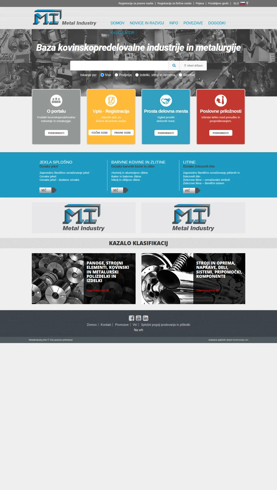 Spletna stran Metal industry