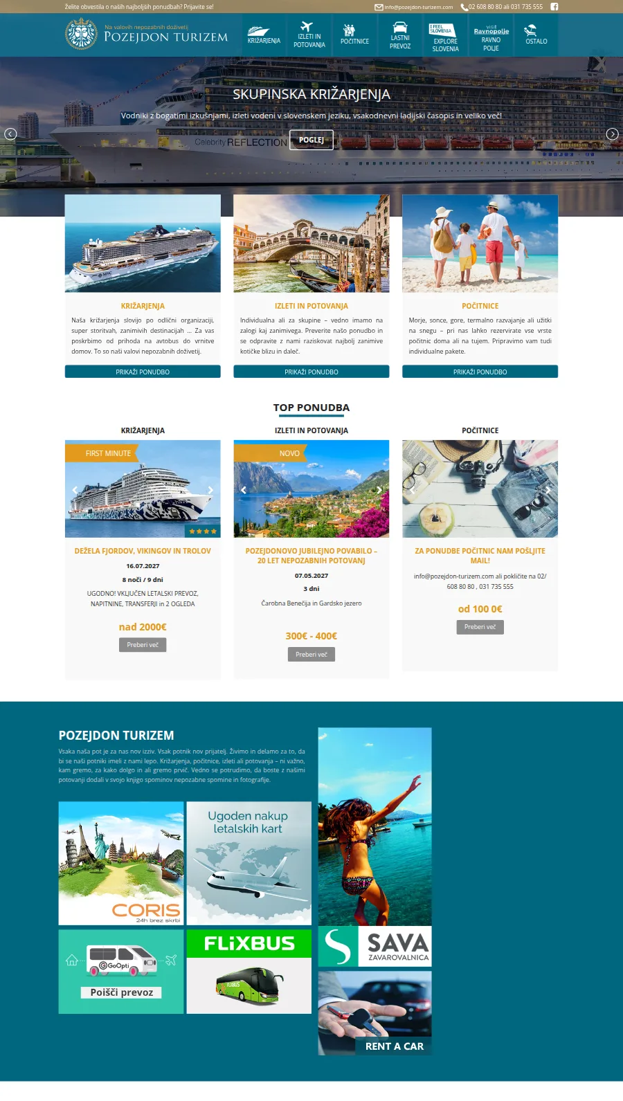 Spletna stran Pozejdon turizem