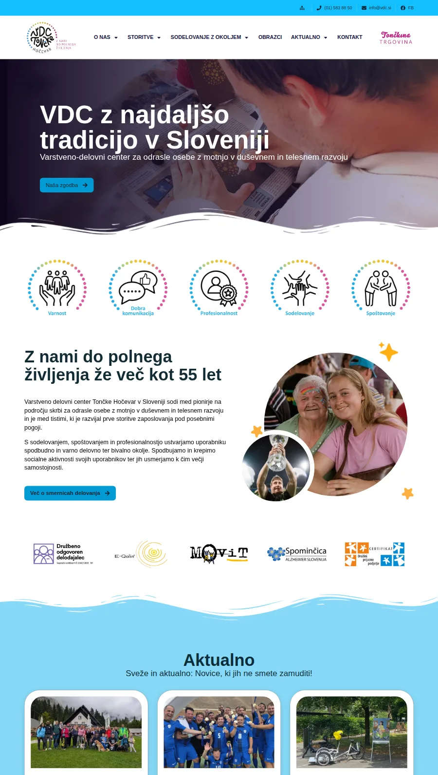 Spletna stran VDC