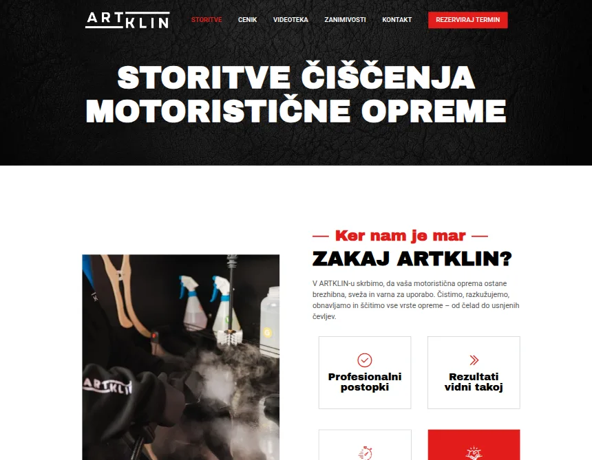 Podstran »Storitve«