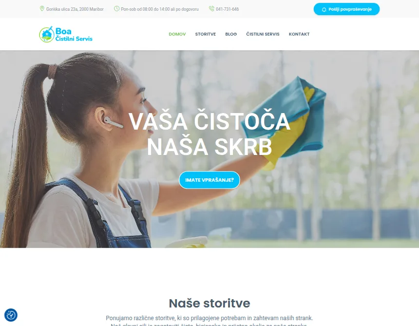 Naslovna stran Čistilni servis BOA