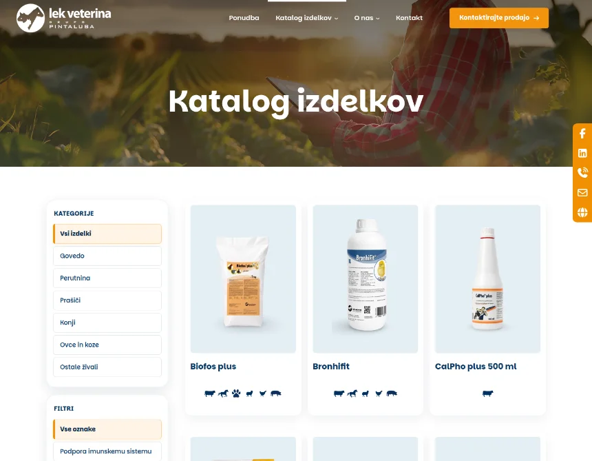 Katalog izdelkov s filtri