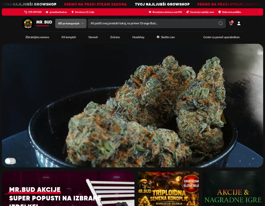 Naslovna stran Mr.Bud Growshop