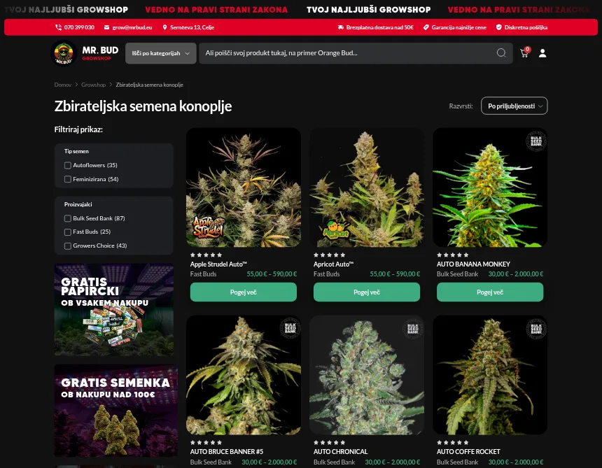 Kategorija zbirateljskih semen s filtri