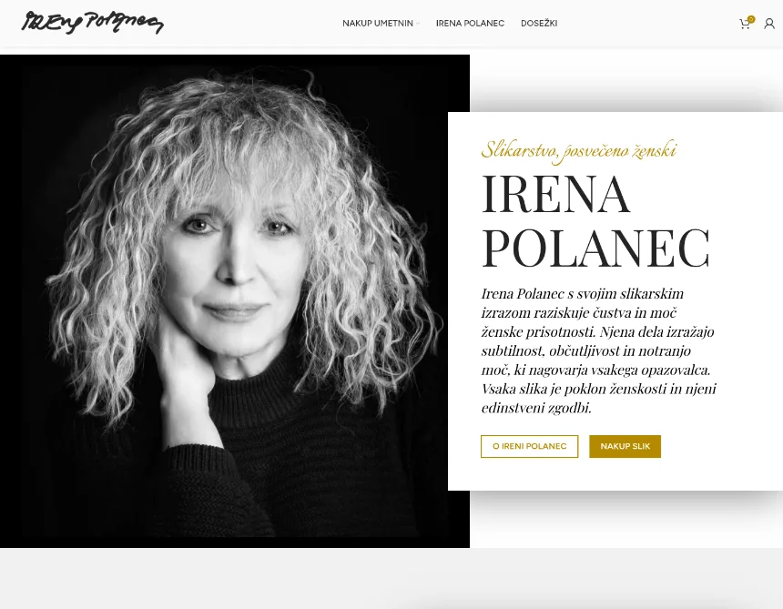 Naslovna stran s predstavitvijo slikarke Irene Polanec