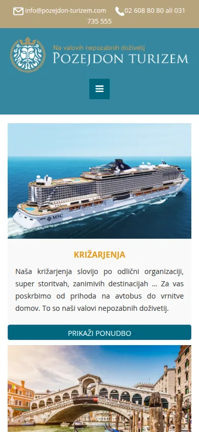 Portal Pozejdon turizem na telefonu