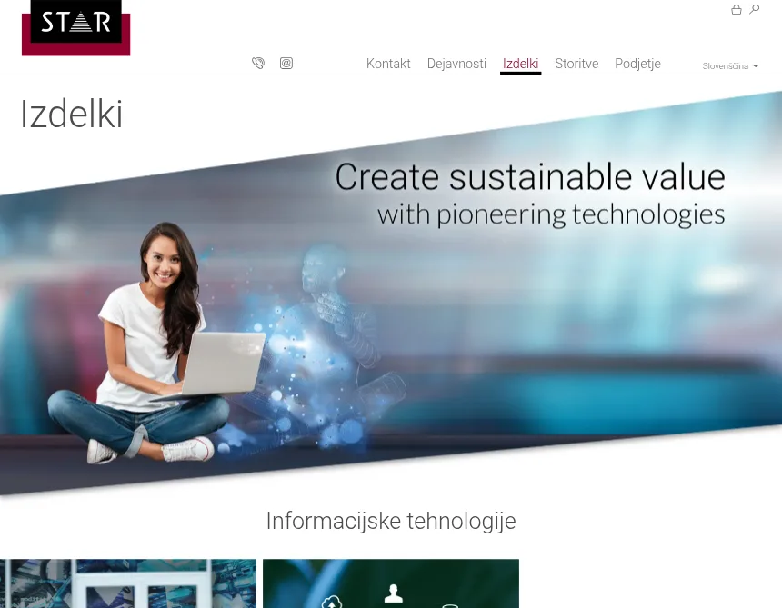 Podstran »Izdelki«