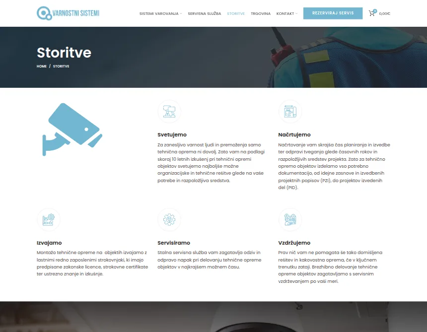 Podstran »Storitve«